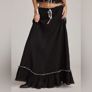 12th Tribe Dahlia Black Maxi Skirt
